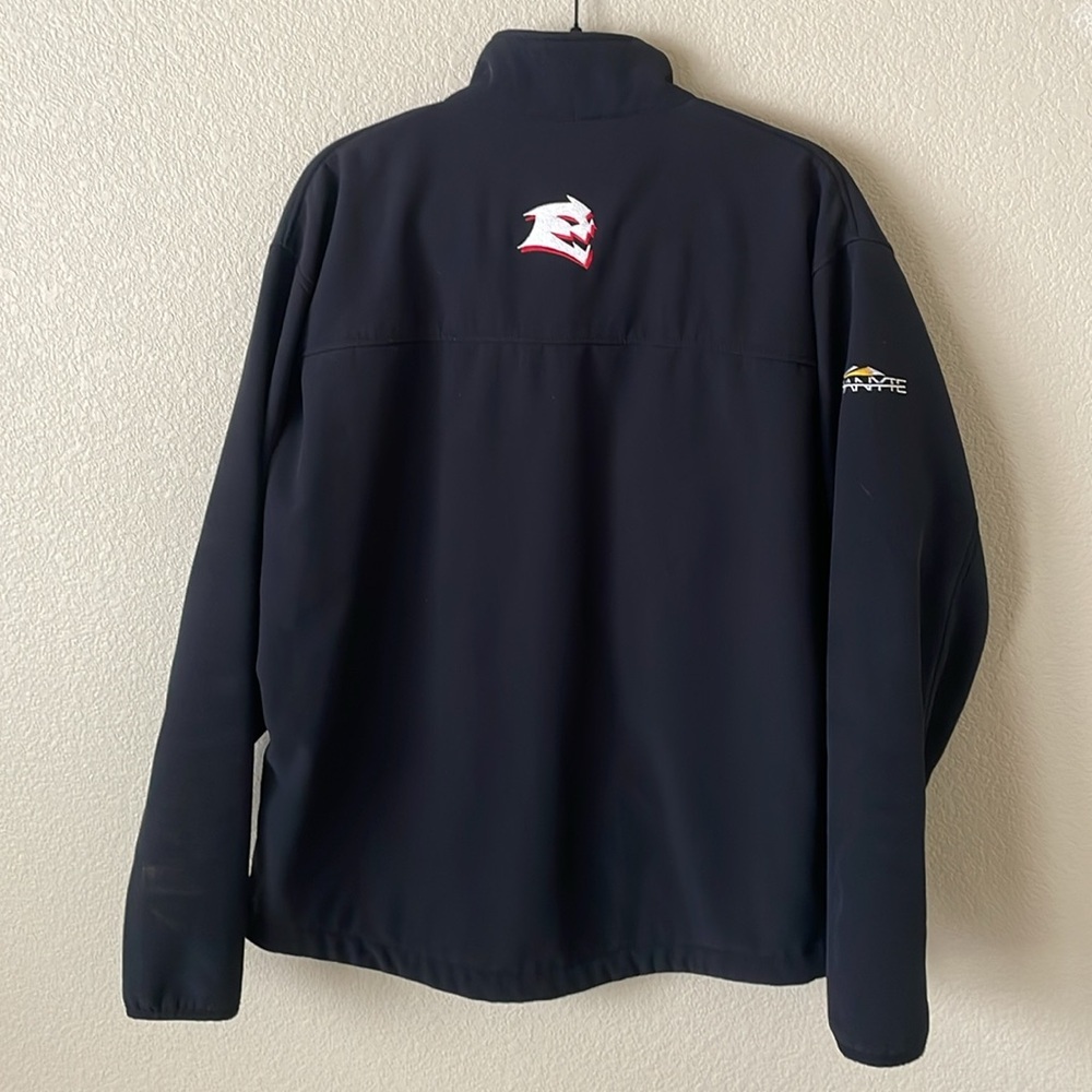 Soft Shell Fleece Lined Men’s Full Zip Jacket L Black Diablo Tools Logo Workwear - Picture 5 of 13